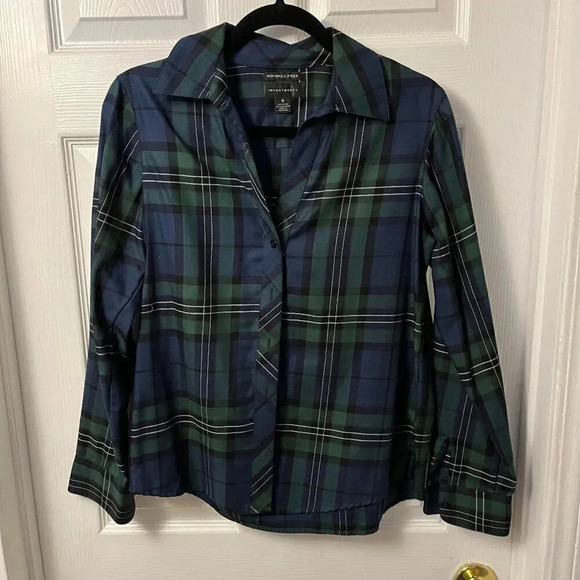 Women’s Investments Button Down Shirt Size 8 - Picture 1 of 7